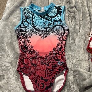 Colorful Heart Patterned Leotard